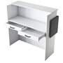 Hanah Home MA102 - 2929 Mesa de Recepción, Blanco y Mármol, 110 cm Ancho x 110 cm Alto x 40 cm Fondo
